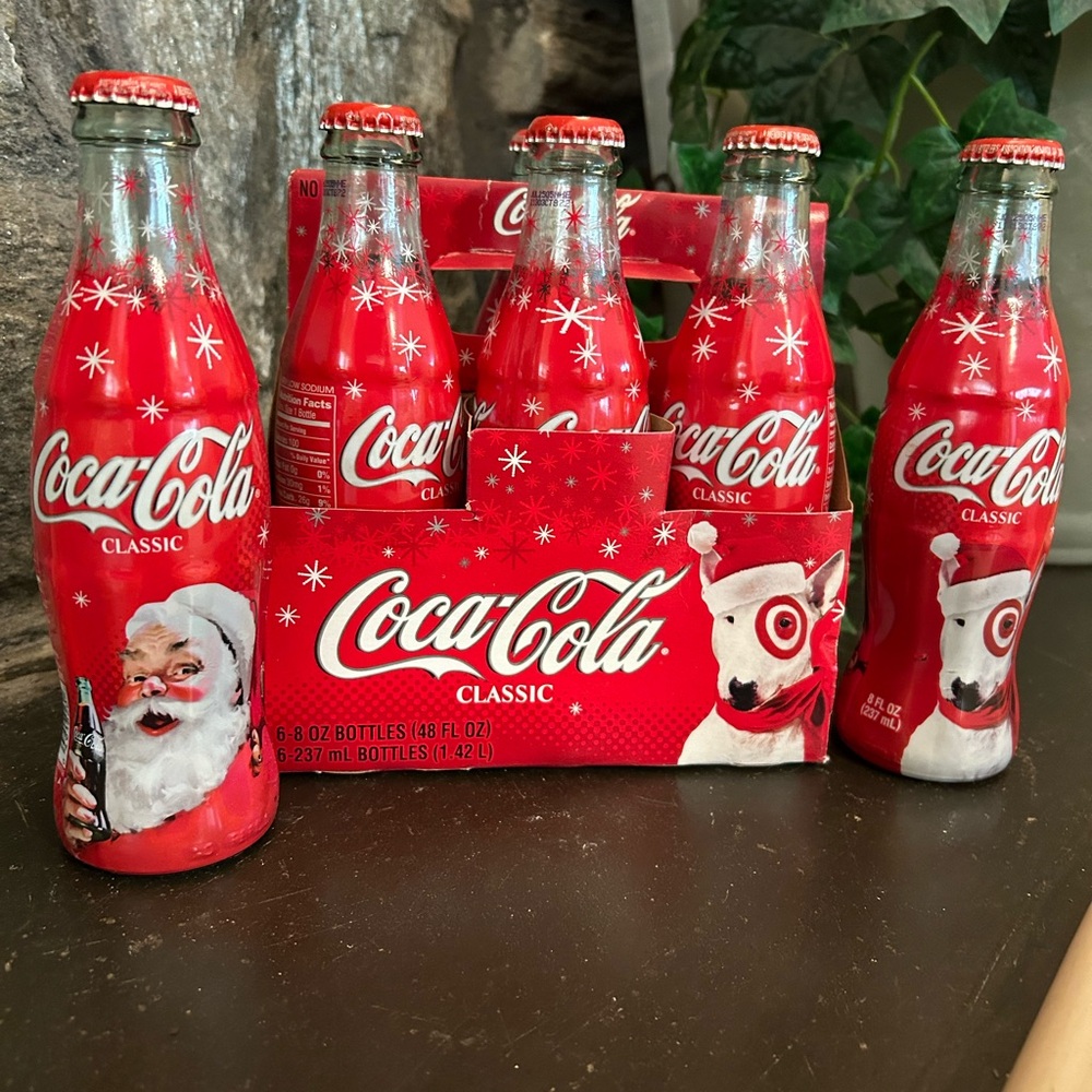 6pk Christmas glass Coca Cola bottles Target
